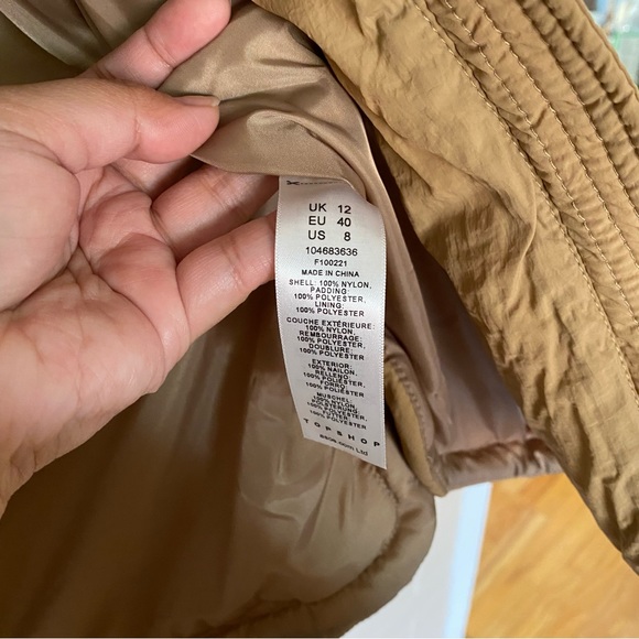 topshop tan quilted puffer jacket - Picture 7 of 8
